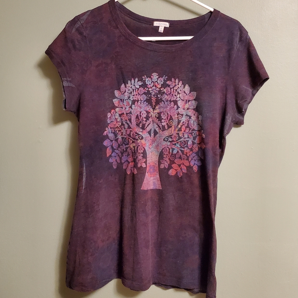 Maurices Retro Watercolor Tree Tee